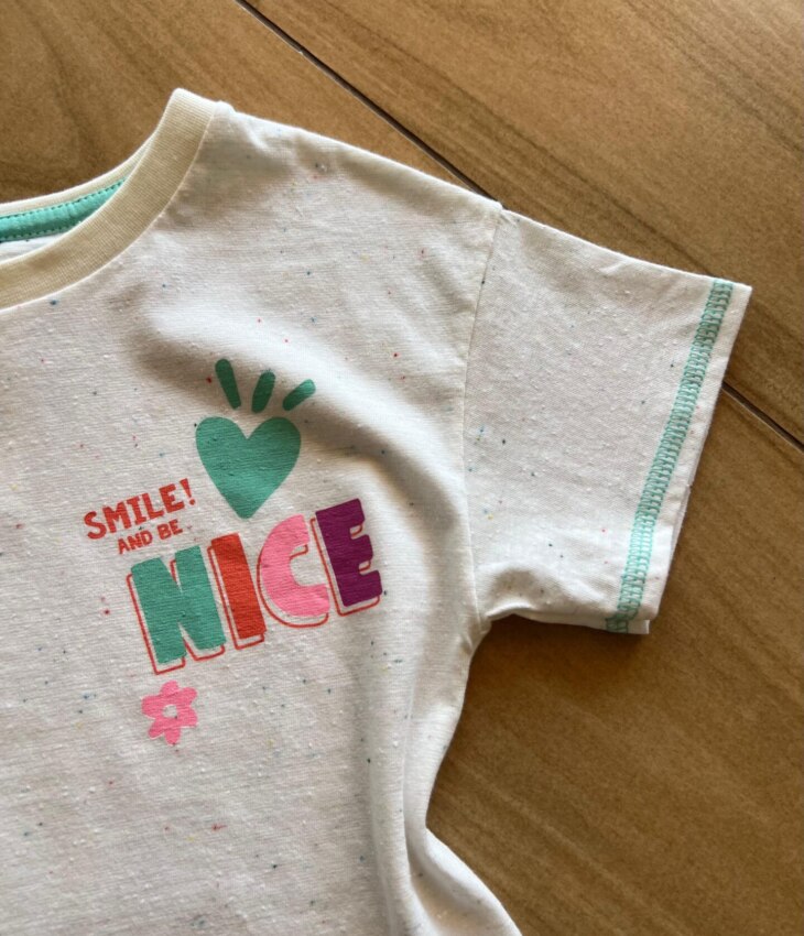 fernandaramoskids com br Blusa Box Infantil Feminina Manga Curta Smile And Be Nice1