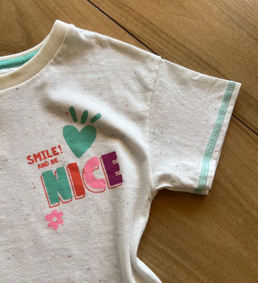 fernandaramoskids com br Blusa Box Infantil Feminina Manga Curta Smile And Be Nice1