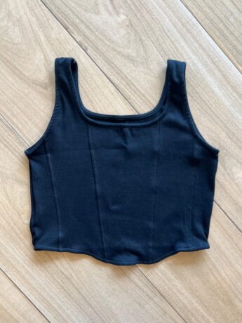 fernandaramoskids com br Blusa Cropped Alca Infantil Feminino Preto Canelado 1