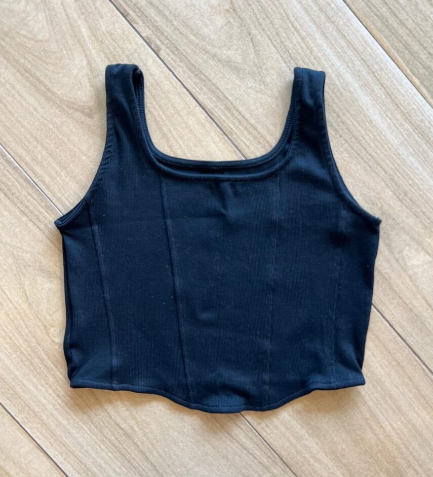 fernandaramoskids com br Blusa Cropped Alca Infantil Feminino Preto Canelado 1