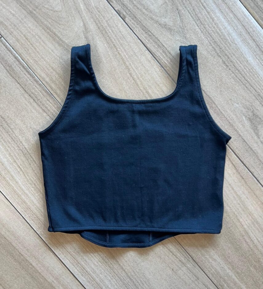 fernandaramoskids com br Blusa Cropped Alca Infantil Feminino Preto Canelado 2