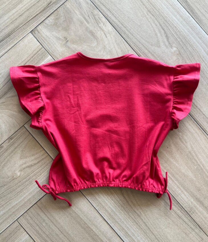 fernandaramoskids com br Blusa Cropped Box Infantil Feminino com Amarração Lateral Vermelha2