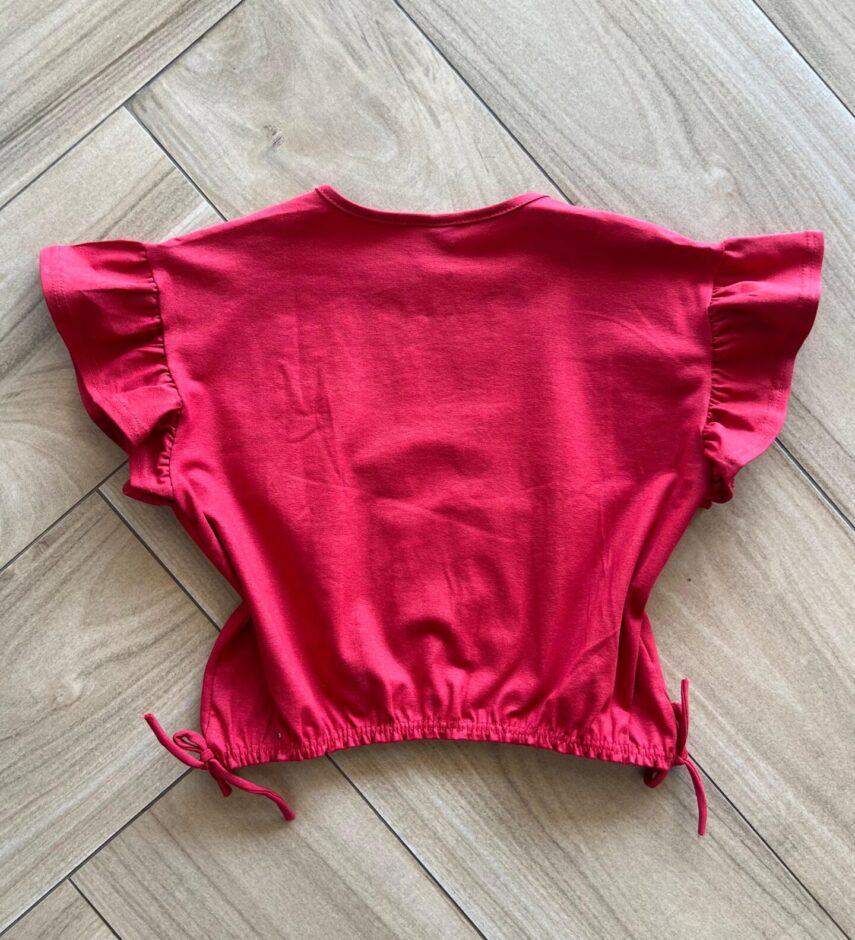fernandaramoskids com br Blusa Cropped Box Infantil Feminino com Amarração Lateral Vermelha2