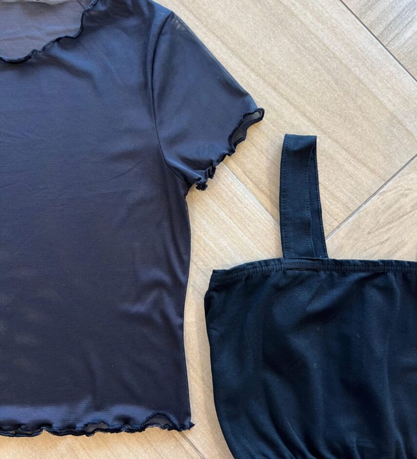fernandaramoskids com br Blusa Cropped Infantil + Blusa de Tule Preto 1