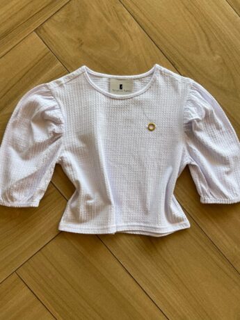 Blusa Cropped Infantil Feminino Manga 34 Branco Fernanda Ramos Kids