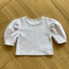 Blusa Cropped Infantil Feminino Manga 3/4 Bufante Branca Fernanda Ramos Kids