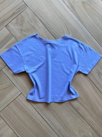 Blusa Cropped Infantil Feminino Manga Curta Amplo Lilás Fernanda Ramos Kids