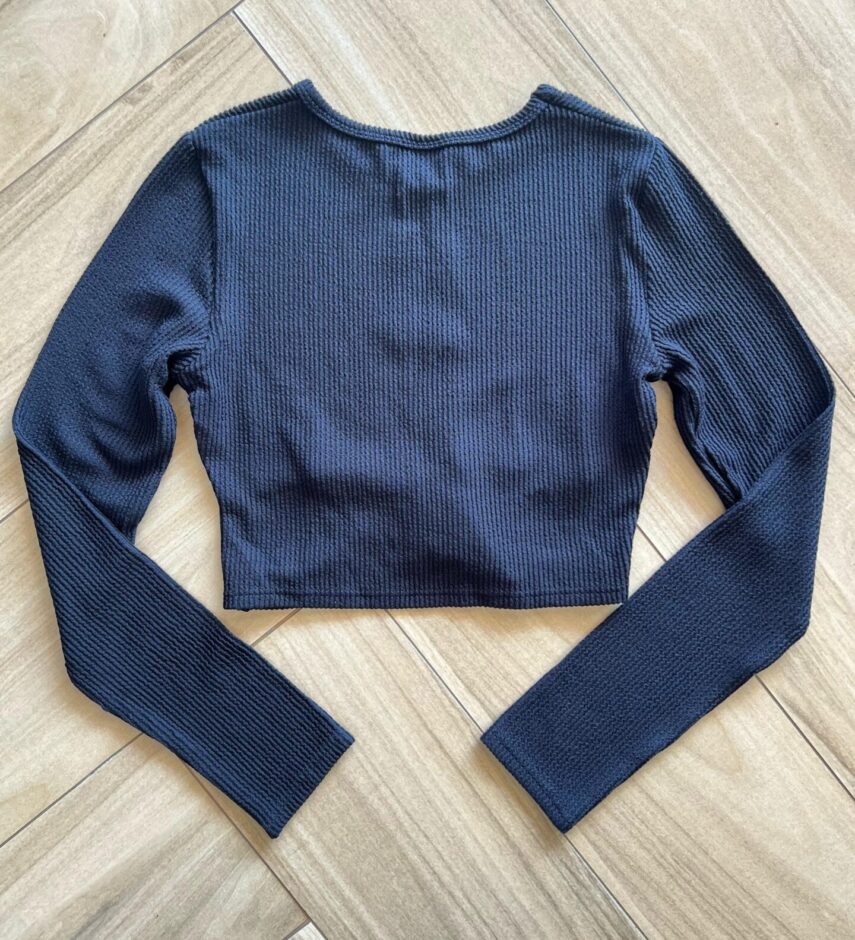 Blusa Cropped Infantil Feminino Manga Longa com Abertura Fernanda Ramos Kids