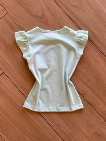 Blusa Infantil Feminina Manga Curta Be Happy Verde Claro Fernanda Ramos Kids