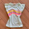 Blusa Infantil Feminina Manga Curta Be Happy Verde Claro Fernanda Ramos Kids