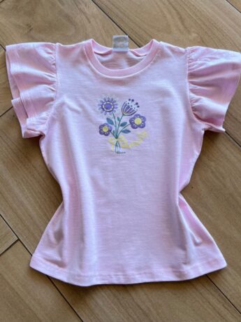 Blusa Infantil Feminina Manga Curta Beauty Rosa Bebê Fernanda Ramos Kids