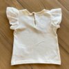 Blusa Infantil Feminina Manga Curta com Detalhe em Laise Off White Fernanda Ramos Kids