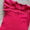 fernandaramoskids com br Blusa Infantil Feminina Manga Curta com Detalhe em Laise Vermelha1