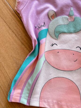 fernandaramoskids com br Blusa Infantil Feminina Manga Curta Let's Shine Lilás1