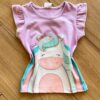 Blusa Infantil Feminina Manga Curta Let's Shine Lilás Fernanda Ramos Kids