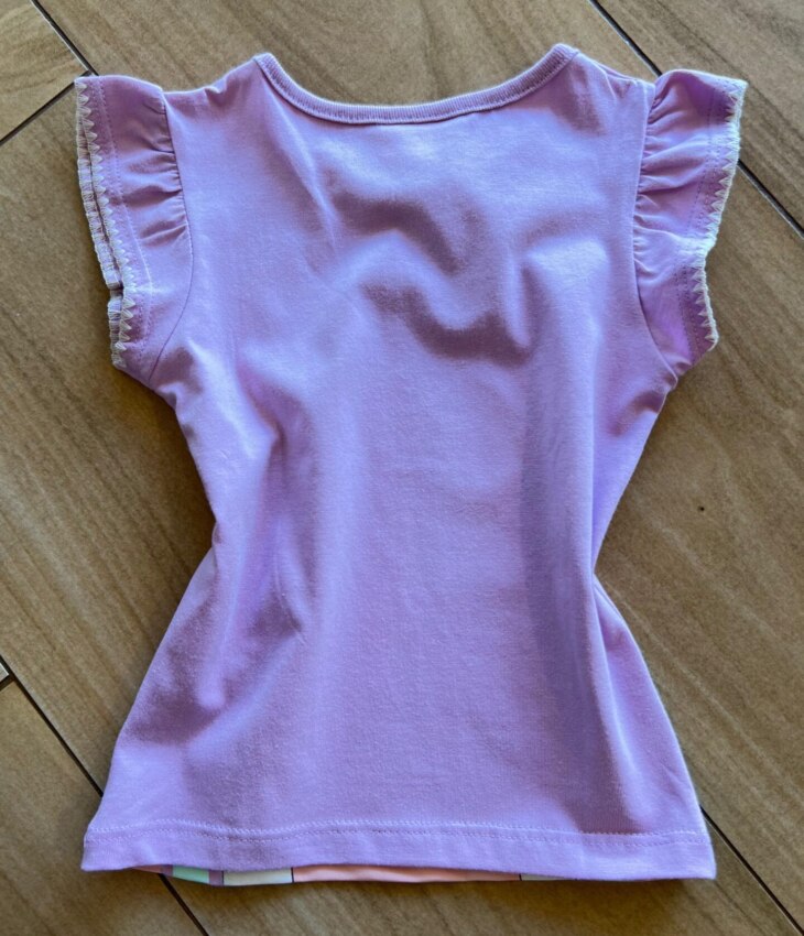 fernandaramoskids com br Blusa Infantil Feminina Manga Curta Let's Shine Lilás2