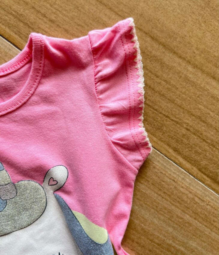 fernandaramoskids com br Blusa Infantil Feminina Manga Curta Let's Shine Rosa1