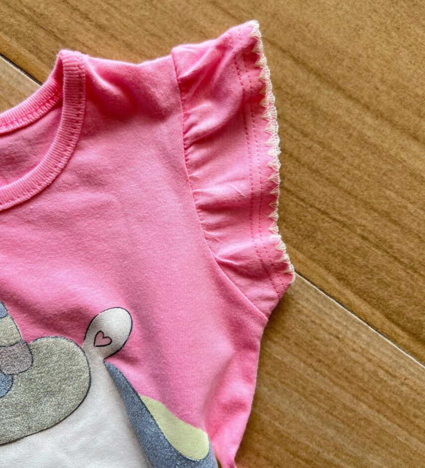 fernandaramoskids com br Blusa Infantil Feminina Manga Curta Let's Shine Rosa1