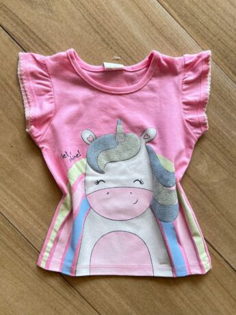 Blusa Infantil Feminina Manga Curta Let's Shine Rosa Fernanda Ramos Kids