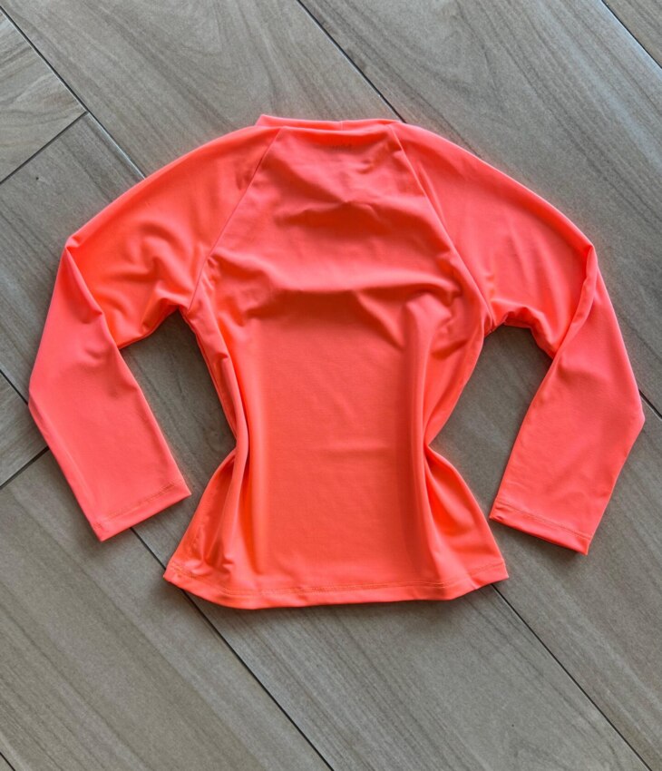 Blusa Infantil Unissex Manga Longa com Proteção UV 50+ Laranja Fernanda Ramos Kids