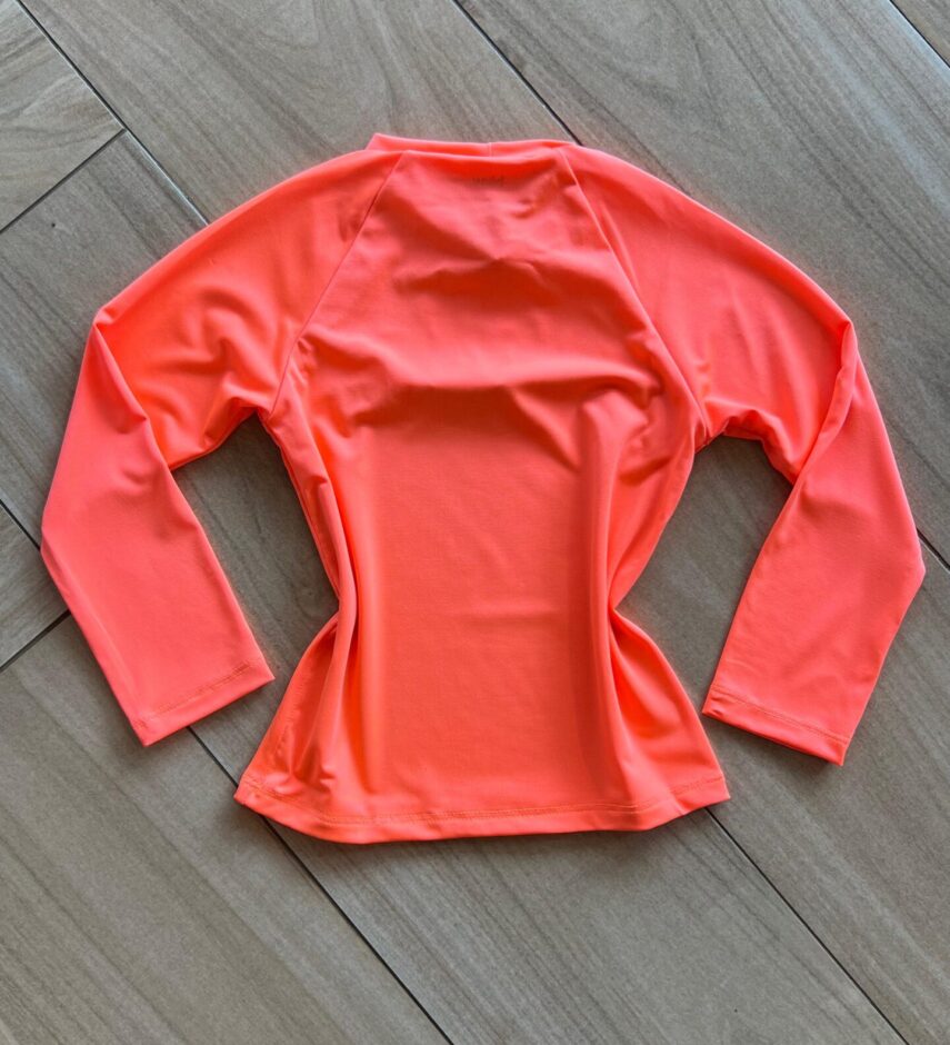 Blusa Infantil Unissex Manga Longa com Proteção UV 50+ Laranja Fernanda Ramos Kids