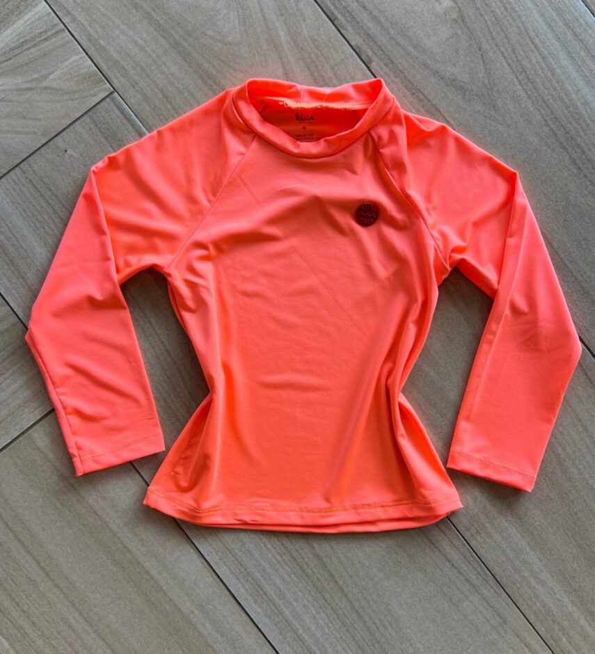 Blusa Infantil Unissex Manga Longa com Proteção UV 50+ Laranja Fernanda Ramos Kids