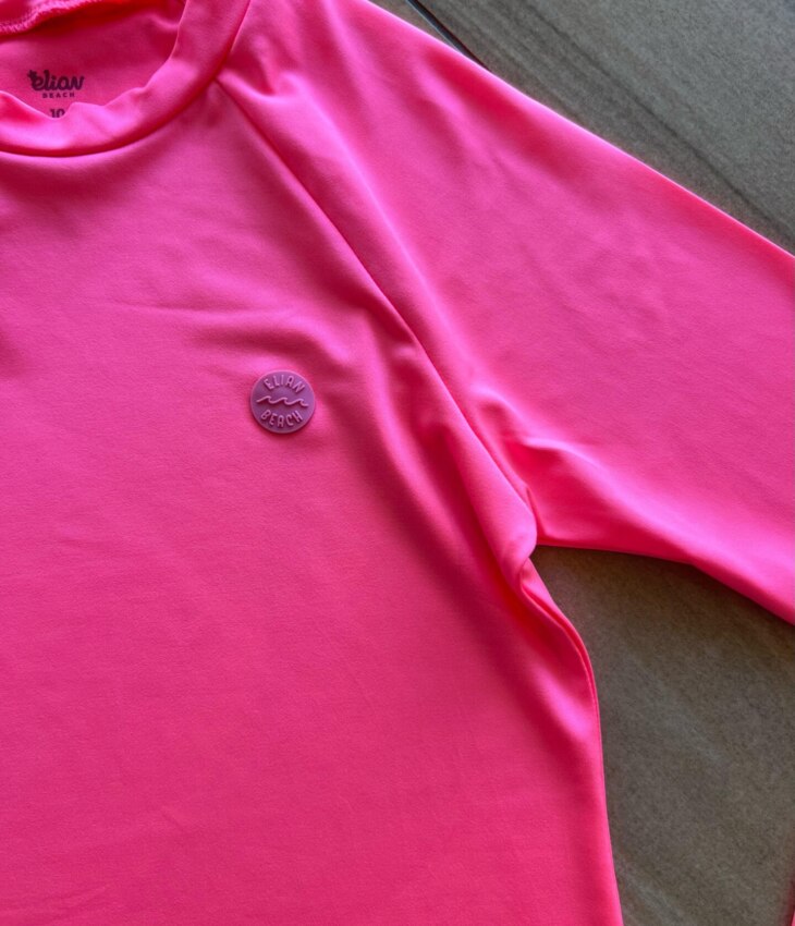 fernandaramoskids com br Blusa Infantil Unissex Manga Longa com Proteção UV 50+ Pink1