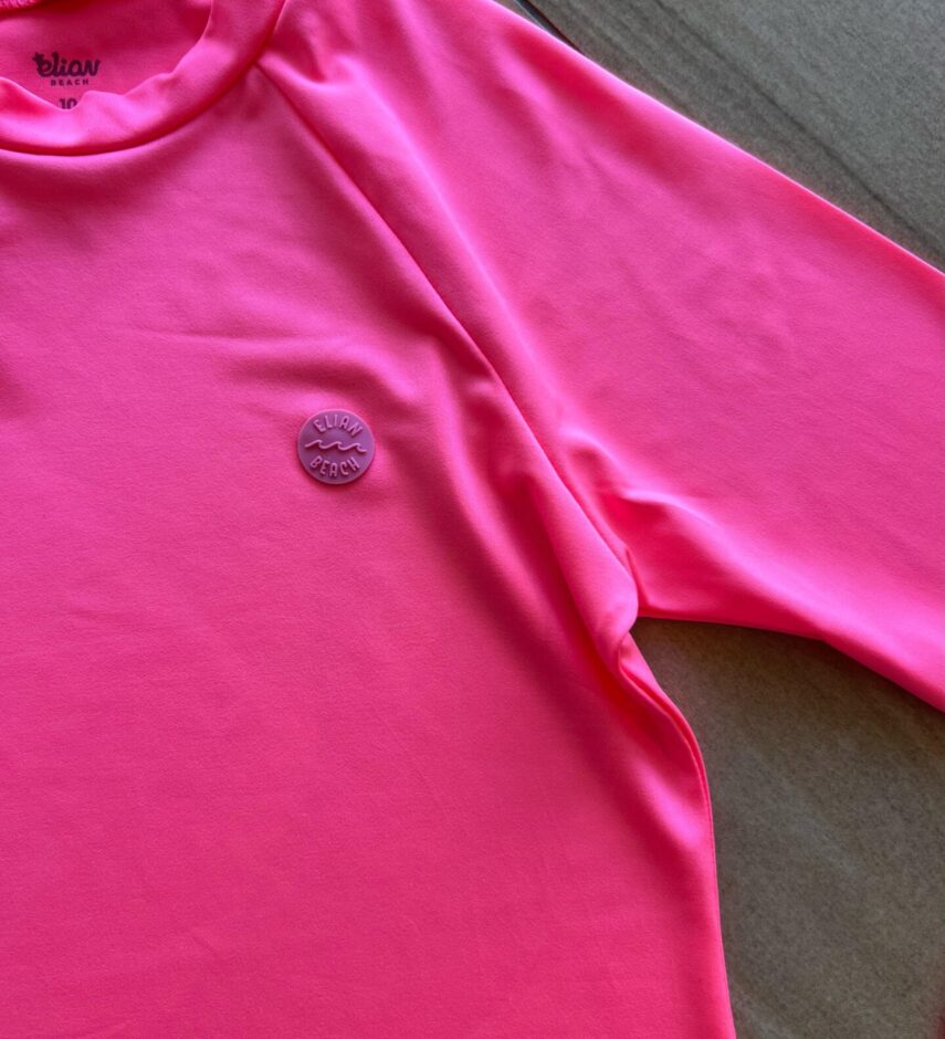 fernandaramoskids com br Blusa Infantil Unissex Manga Longa com Proteção UV 50+ Pink1