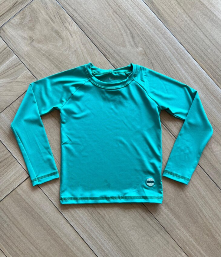 Blusa Infantil Unissex Manga Longa com Proteção UV 50+ Verde Fernanda Ramos Kids