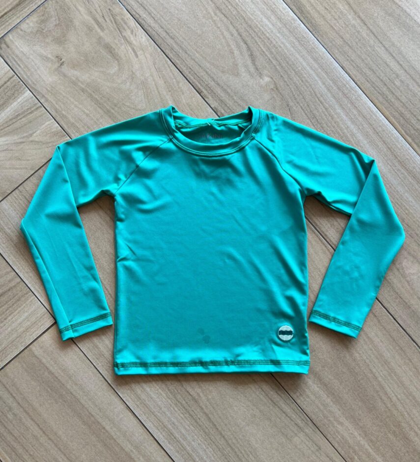 Blusa Infantil Unissex Manga Longa com Proteção UV 50+ Verde Fernanda Ramos Kids