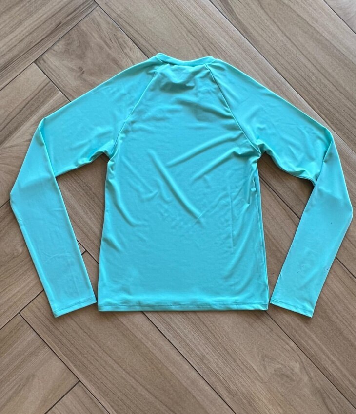 Blusa Infantil Unissex Manga Longa com Proteção UV 50+ Verde Água Fernanda Ramos Kids