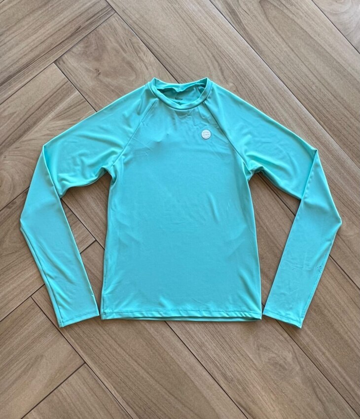 Blusa Infantil Unissex Manga Longa com Proteção UV 50+ Verde Água Fernanda Ramos Kids