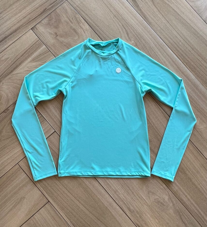 Blusa Infantil Unissex Manga Longa com Proteção UV 50+ Verde Água Fernanda Ramos Kids