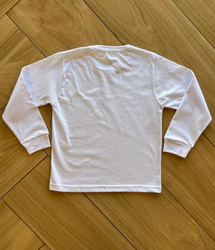 fernandaramoskids com br Blusa Manga Longa Infantil Feminina Básica Branca2