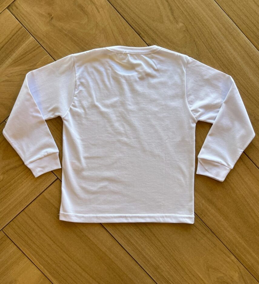 fernandaramoskids com br Blusa Manga Longa Infantil Feminina Básica Branca2