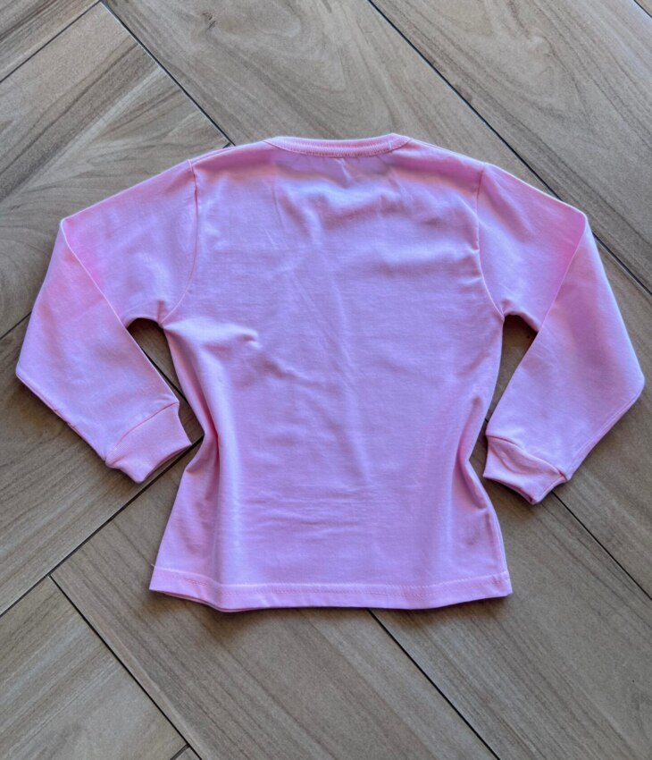 Blusa Manga Longa Infantil Feminina Básica Rosa Fernanda Ramos Kids
