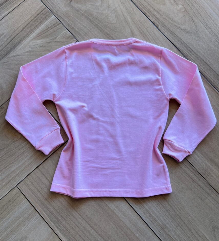 Blusa Manga Longa Infantil Feminina Básica Rosa Fernanda Ramos Kids