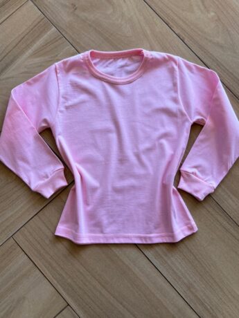 Blusa Manga Longa Infantil Feminina Básica Rosa Fernanda Ramos Kids