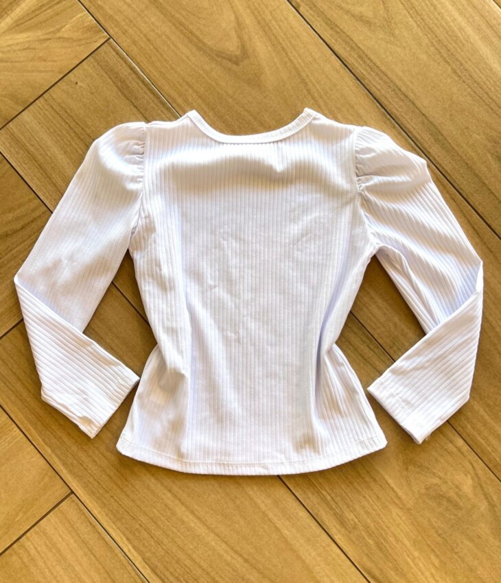 fernandaramoskids com br Blusa Manga Longa Infantil Feminina Branco com Brilho 2