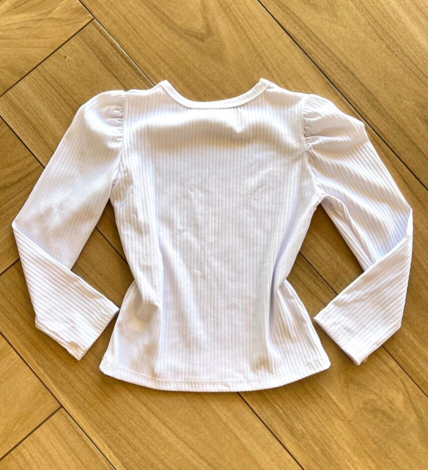 fernandaramoskids com br Blusa Manga Longa Infantil Feminina Branco com Brilho 2