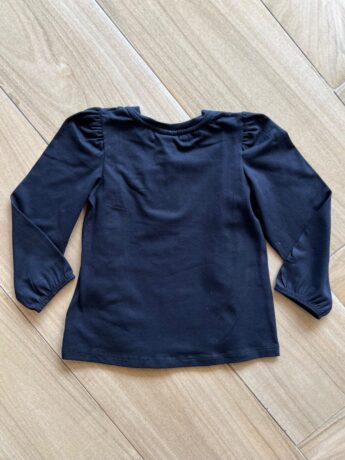 Blusa Manga Longa Infantil Feminina com Detalhe em Laise Preta Fernanda Ramos Kids