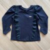 Blusa Manga Longa Infantil Feminina com Detalhe em Laise Preta Fernanda Ramos Kids