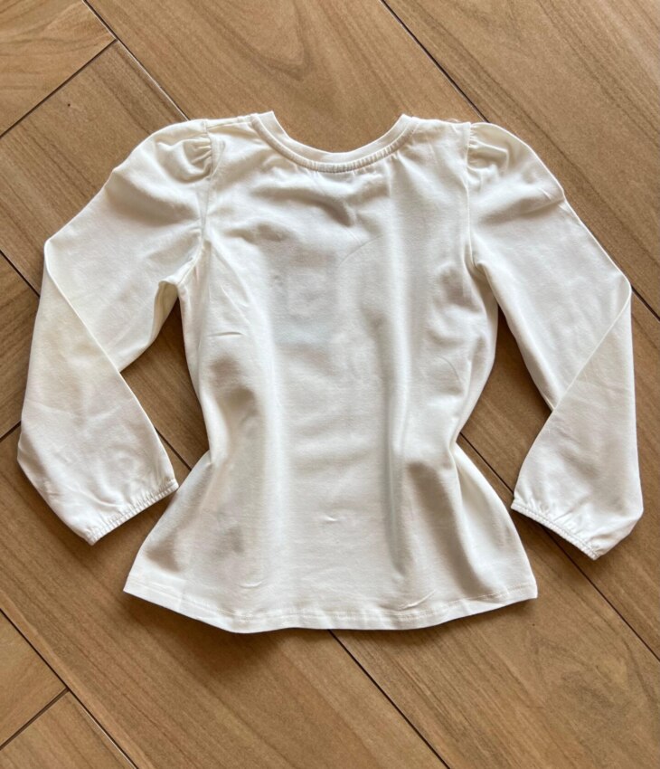 fernandaramoskids com br Blusa Manga Longa Infantil Feminina Off White com Babado 1