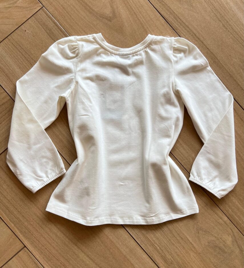 fernandaramoskids com br Blusa Manga Longa Infantil Feminina Off White com Babado 1