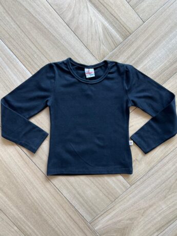 Blusa Manga Longa Infantil Feminina Preta Fernanda Ramos Kids