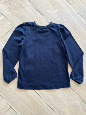 Blusa Manga Longa Infantil Feminina Preta com Babado Fernanda Ramos Kids
