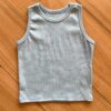 fernandaramoskids com br Blusa Regata Canelada Infantil Feminina Azul 1
