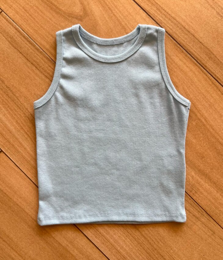 fernandaramoskids com br Blusa Regata Canelada Infantil Feminina Azul 1