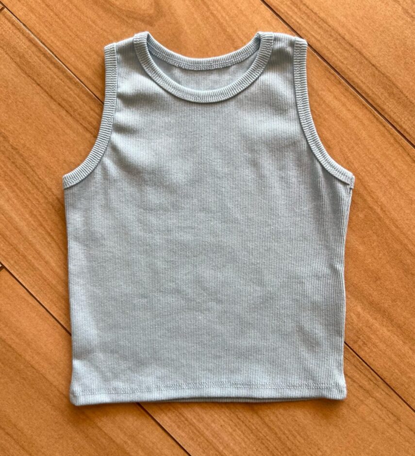 fernandaramoskids com br Blusa Regata Canelada Infantil Feminina Azul 1