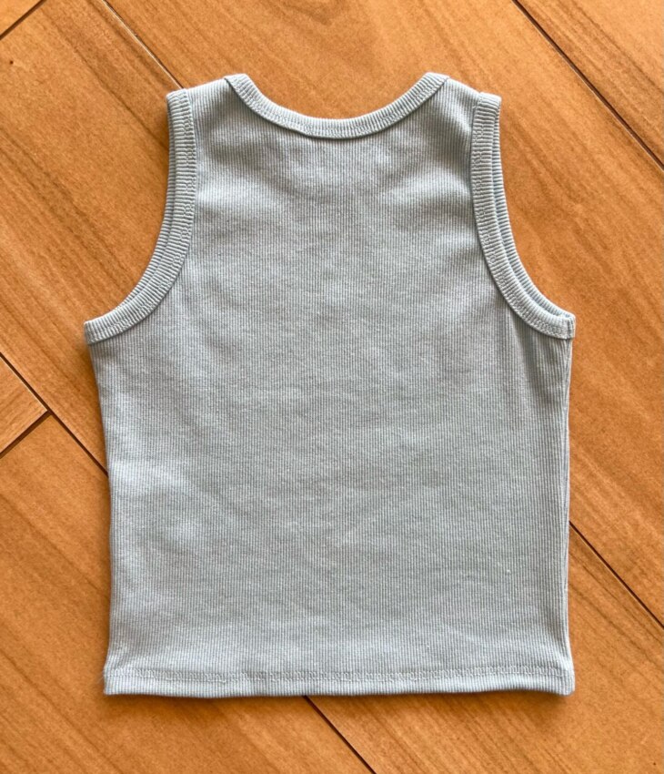 fernandaramoskids com br Blusa Regata Canelada Infantil Feminina Azul 2